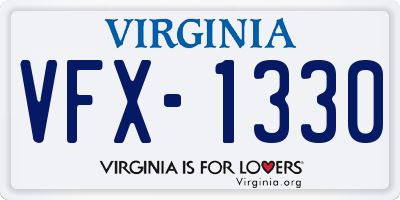 VA license plate VFX1330