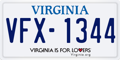 VA license plate VFX1344