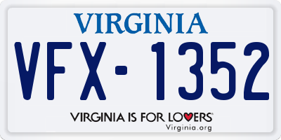 VA license plate VFX1352