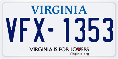 VA license plate VFX1353