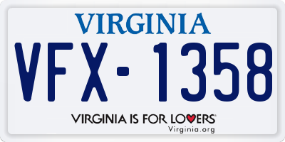 VA license plate VFX1358