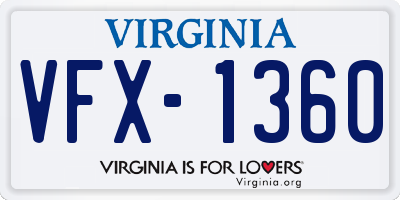VA license plate VFX1360