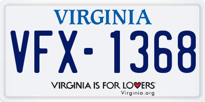 VA license plate VFX1368
