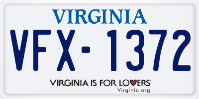 VA license plate VFX1372