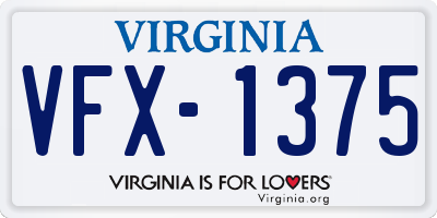 VA license plate VFX1375