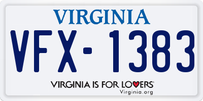 VA license plate VFX1383