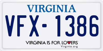 VA license plate VFX1386