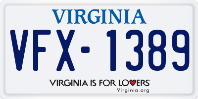 VA license plate VFX1389