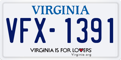 VA license plate VFX1391