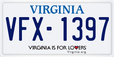 VA license plate VFX1397