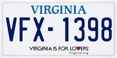 VA license plate VFX1398