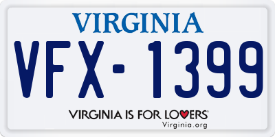 VA license plate VFX1399