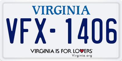 VA license plate VFX1406