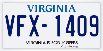 VA license plate VFX1409