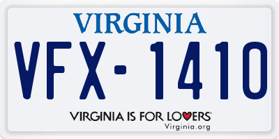 VA license plate VFX1410