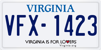 VA license plate VFX1423