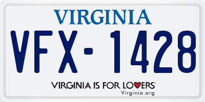 VA license plate VFX1428