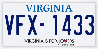 VA license plate VFX1433
