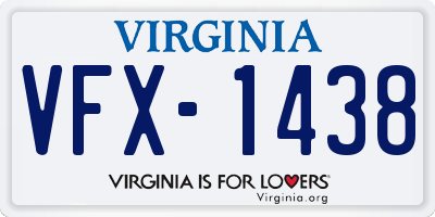 VA license plate VFX1438