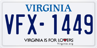 VA license plate VFX1449