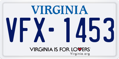 VA license plate VFX1453
