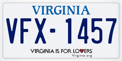 VA license plate VFX1457