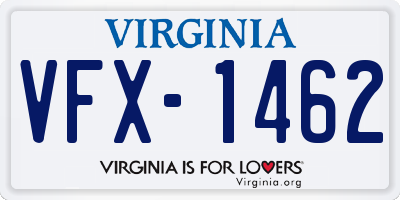 VA license plate VFX1462