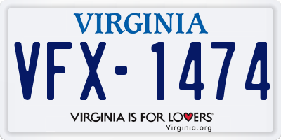 VA license plate VFX1474