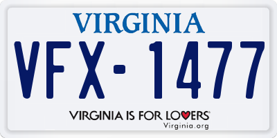 VA license plate VFX1477