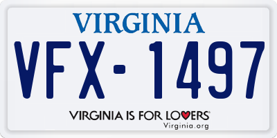 VA license plate VFX1497