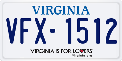 VA license plate VFX1512