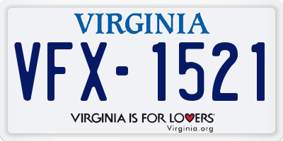 VA license plate VFX1521