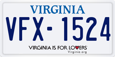 VA license plate VFX1524