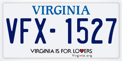 VA license plate VFX1527