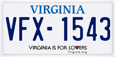 VA license plate VFX1543