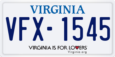 VA license plate VFX1545