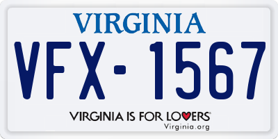 VA license plate VFX1567