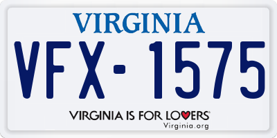 VA license plate VFX1575