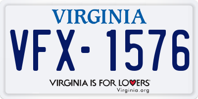 VA license plate VFX1576