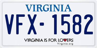 VA license plate VFX1582