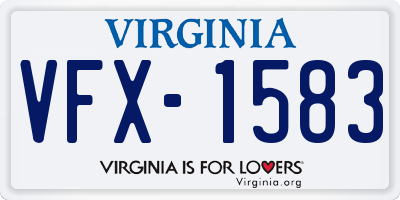 VA license plate VFX1583