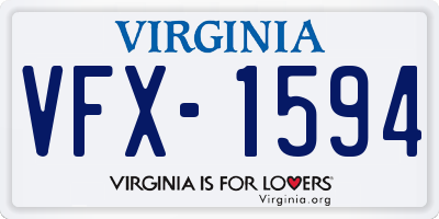 VA license plate VFX1594