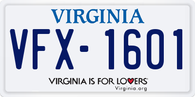 VA license plate VFX1601