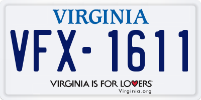VA license plate VFX1611
