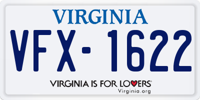 VA license plate VFX1622