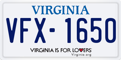 VA license plate VFX1650