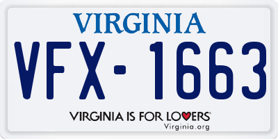 VA license plate VFX1663