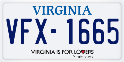 VA license plate VFX1665