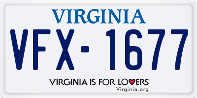 VA license plate VFX1677
