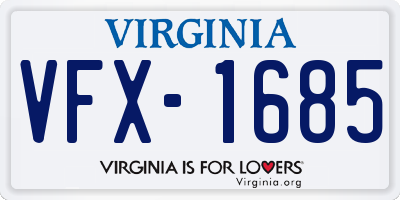 VA license plate VFX1685
